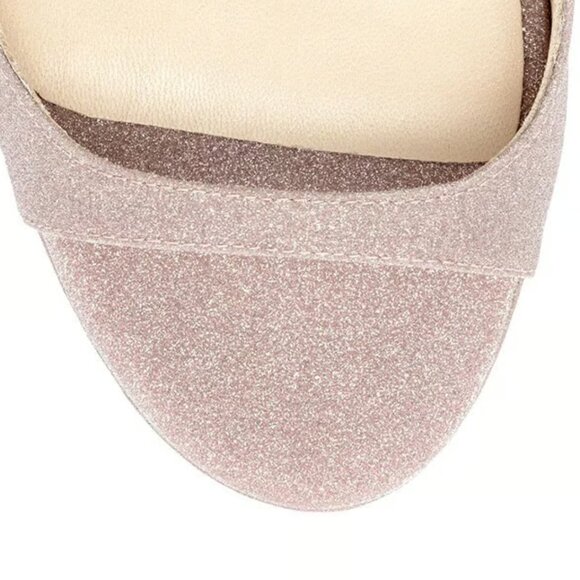 Jimmy Choo Lance 100 ballet pink glitter sandals Size 38.5 - Picture 5 of 10